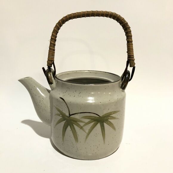 Vintage Stoneware Painted Japanese Style Teapot - Picture 1 of 6